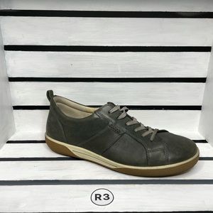Ecco Comfort Everyday Leather Sneakers Lace Up Womens Sz 9.5